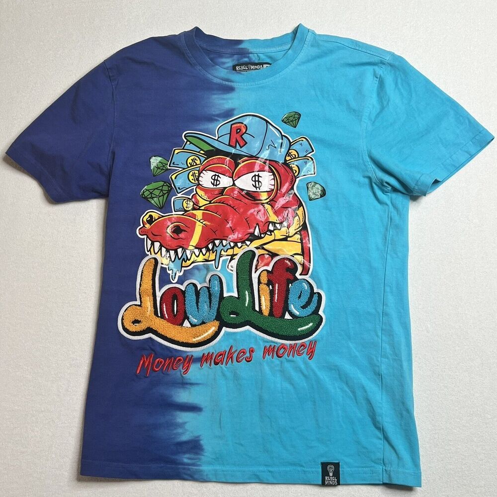 Rebel Minds Low Life 3D Graphic Tee Money Makes Money Mens Small T-Shirt